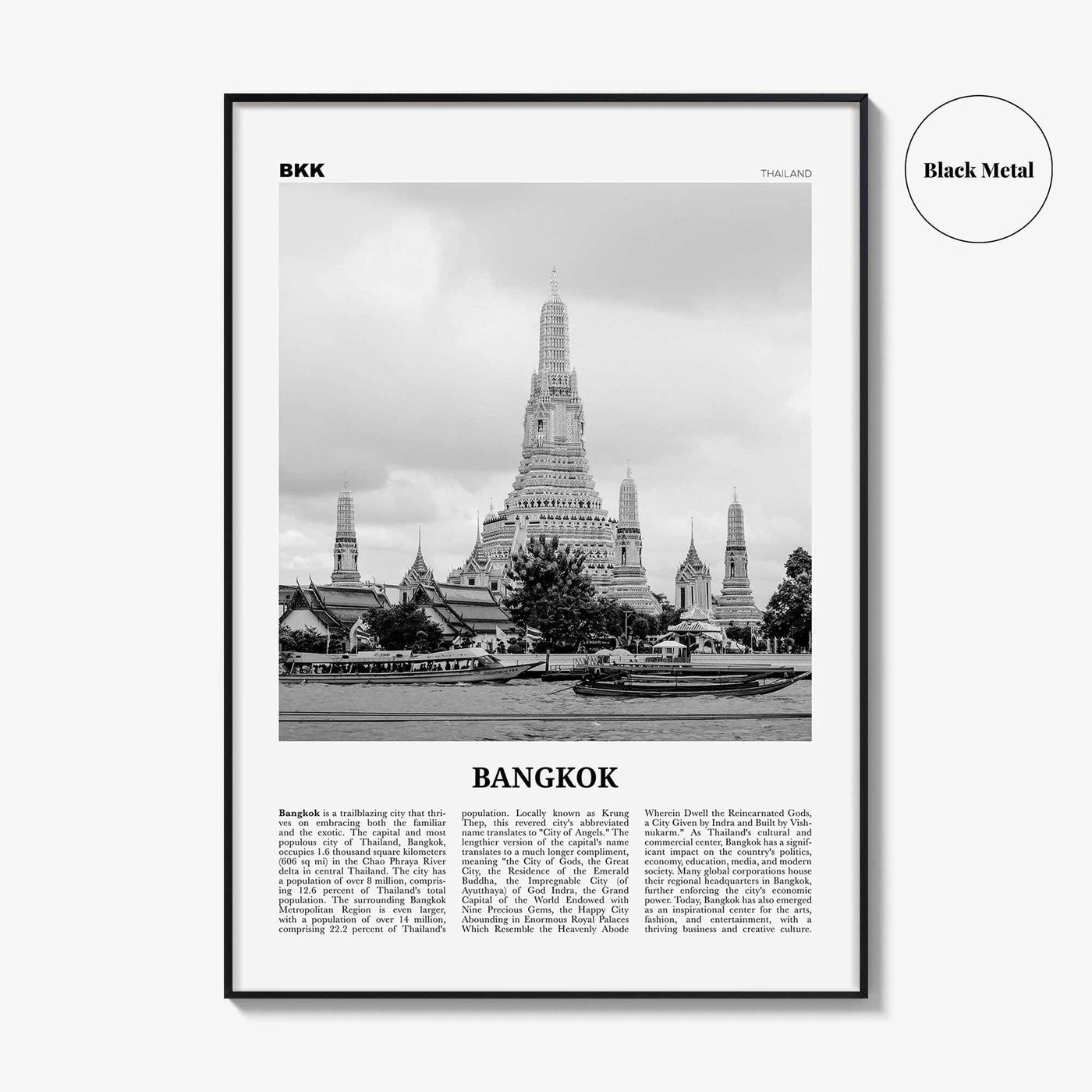 Bangkok Print Black and White No 1, Bangkok Wall Art, Bangkok Poster, Bangkok Photo, Bangkok Wall Decor, Thailand, Thai Krung, Thep, Asia