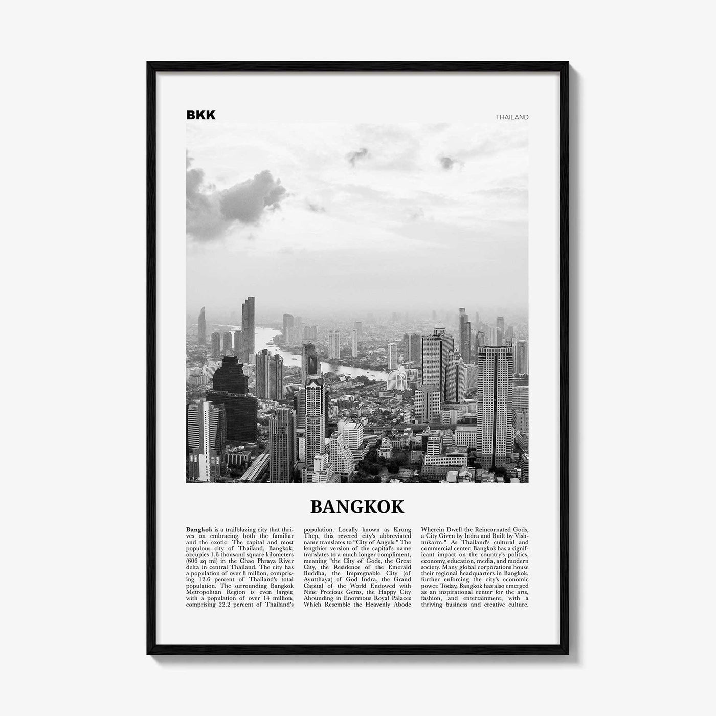 Bangkok Print Black and White No 2, Bangkok Wall Art, Bangkok Poster, Bangkok Photo, Bangkok Wall Decor, Thailand, Thai Krung, Thep, Asia