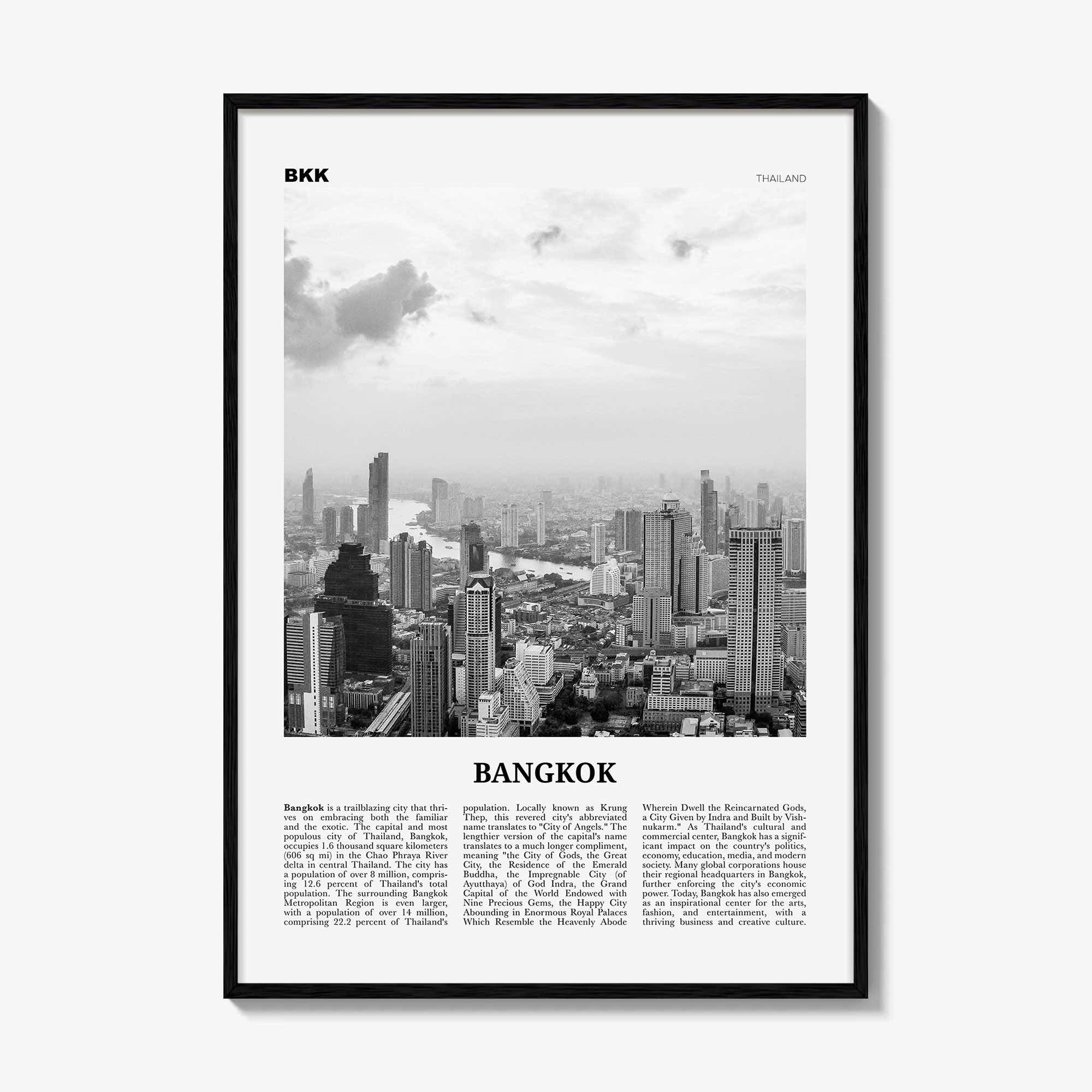 Bangkok Print Black and White No 2, Bangkok Wall Art, Bangkok Poster, Bangkok Photo, Bangkok Wall Decor, Thailand, Thai Krung, Thep, Asia