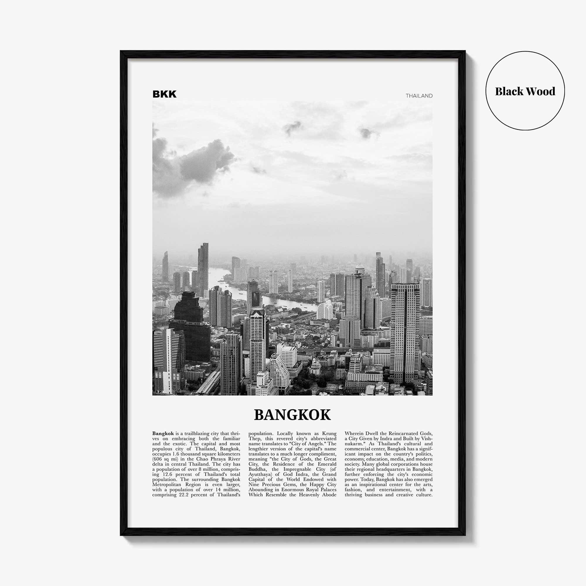 Bangkok Print Black and White No 2, Bangkok Wall Art, Bangkok Poster, Bangkok Photo, Bangkok Wall Decor, Thailand, Thai Krung, Thep, Asia