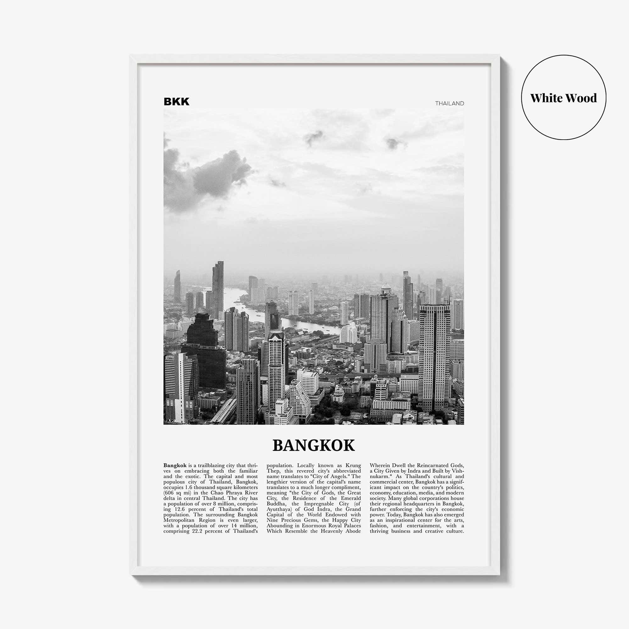 Bangkok Print Black and White No 2, Bangkok Wall Art, Bangkok Poster, Bangkok Photo, Bangkok Wall Decor, Thailand, Thai Krung, Thep, Asia