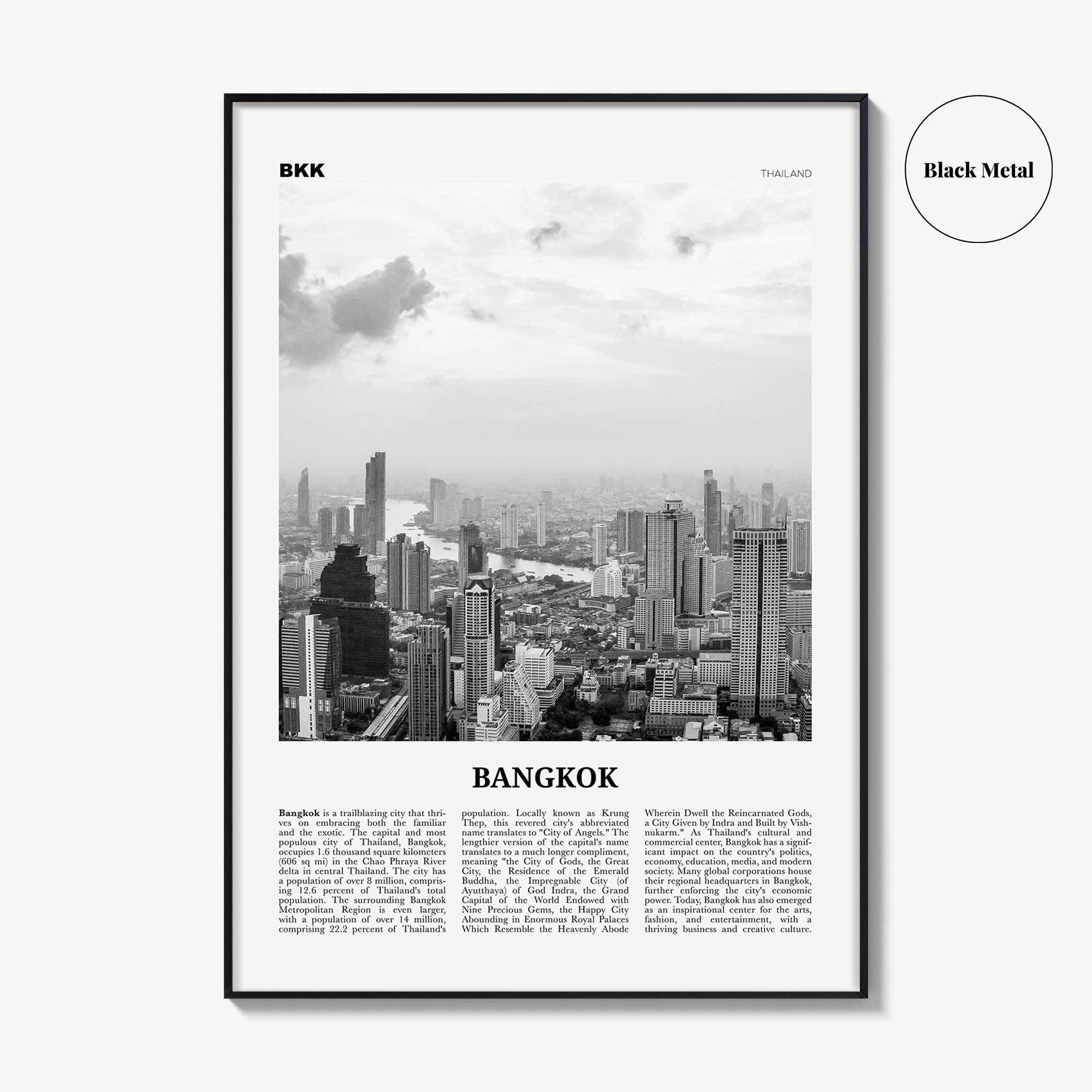 Bangkok Print Black and White No 2, Bangkok Wall Art, Bangkok Poster, Bangkok Photo, Bangkok Wall Decor, Thailand, Thai Krung, Thep, Asia