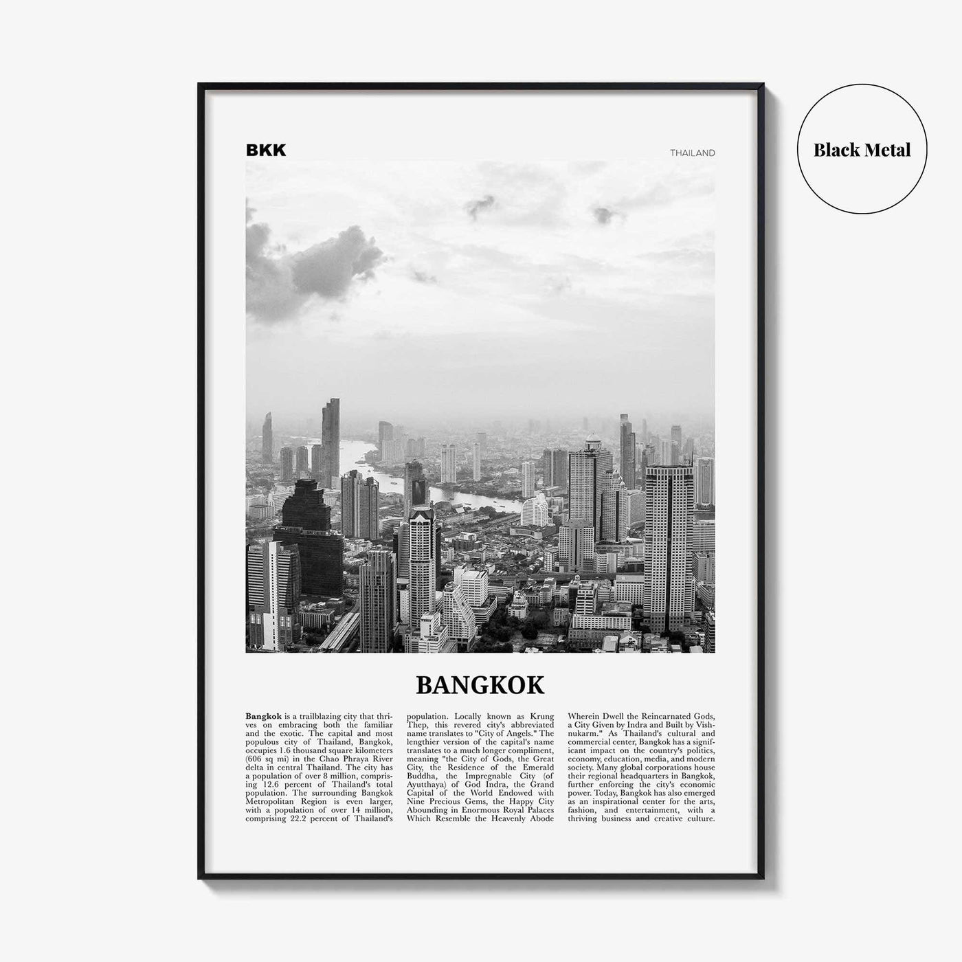 Bangkok Print Black and White No 2, Bangkok Wall Art, Bangkok Poster, Bangkok Photo, Bangkok Wall Decor, Thailand, Thai Krung, Thep, Asia