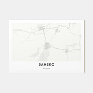 Bansko Map Landscape Poster