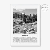 Bansko Print Black and White, Bansko Wall Art, Bansko Poster, Bansko Photo, Bansko Wall Décor, Банско, Bulgarian, Bulgaria, Blagoevgrad