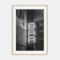 Bar Sign Photo B&W Poster