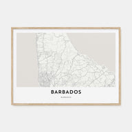 Barbados Map Landscape Poster