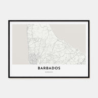 Barbados Map Landscape Poster