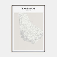 Barbados Map Portrait Poster