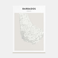 Barbados Map Portrait Poster