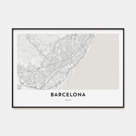 Barcelona Map Landscape Poster