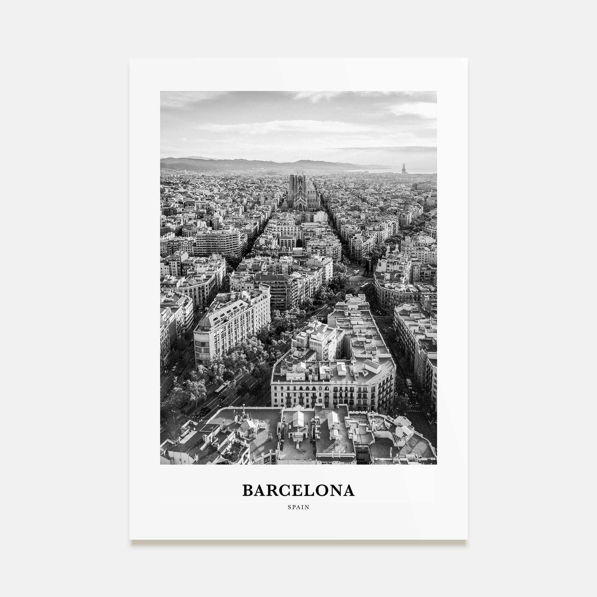 Barcelona Portrait B&W No 2 Poster