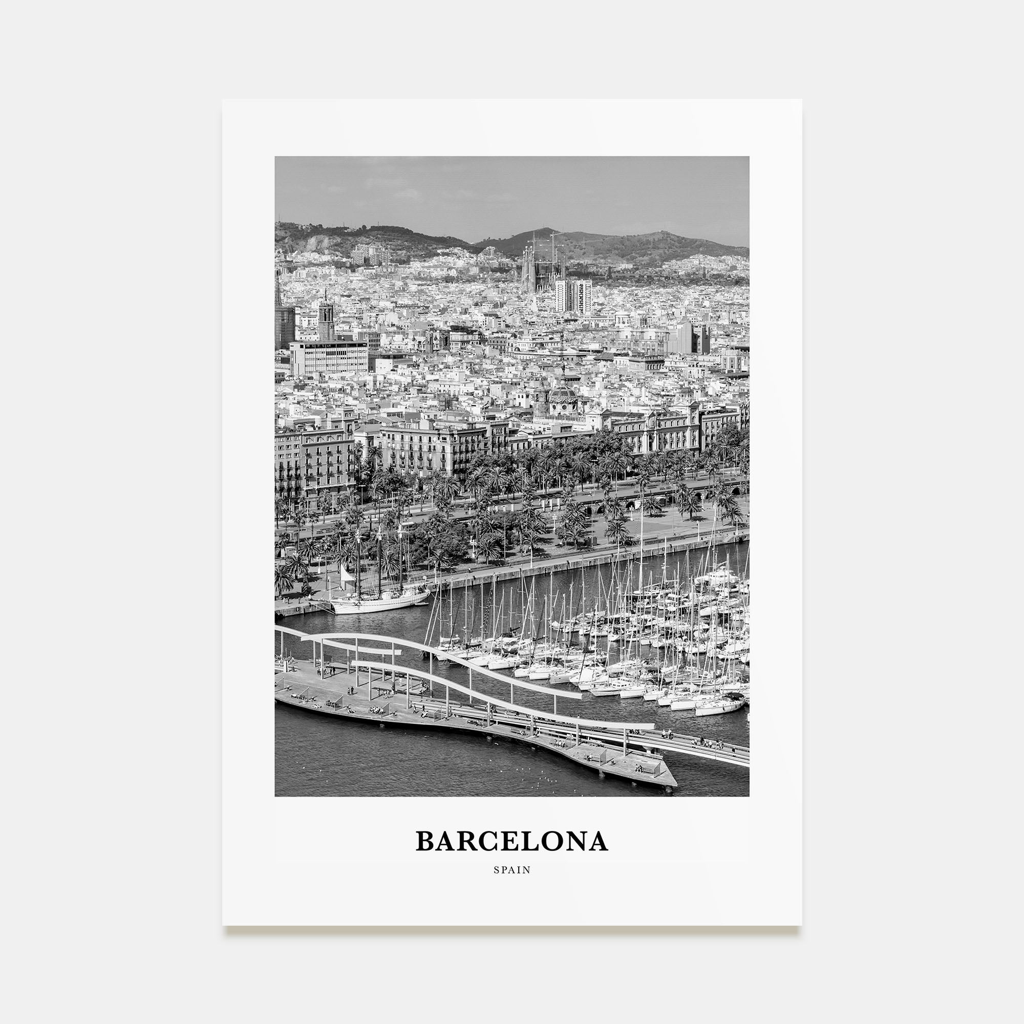 Barcelona Portrait B&W No 3 Poster
