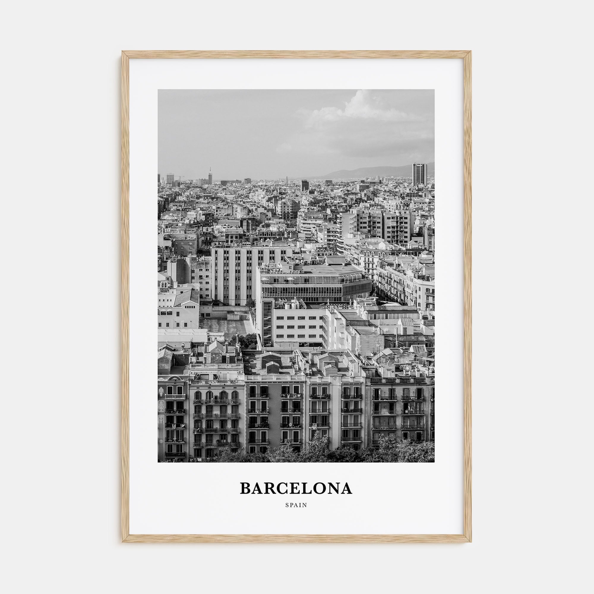 Barcelona Portrait B&W No 4 Poster