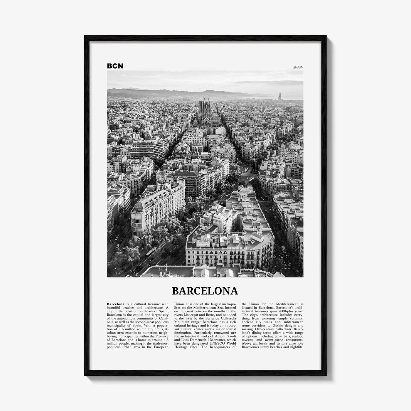 Barcelona Print Black and White No 1, Barcelona Wall Art, Barcelona Poster, Barcelona Photo, Barcelona Decor, Catalonia, Spain, España