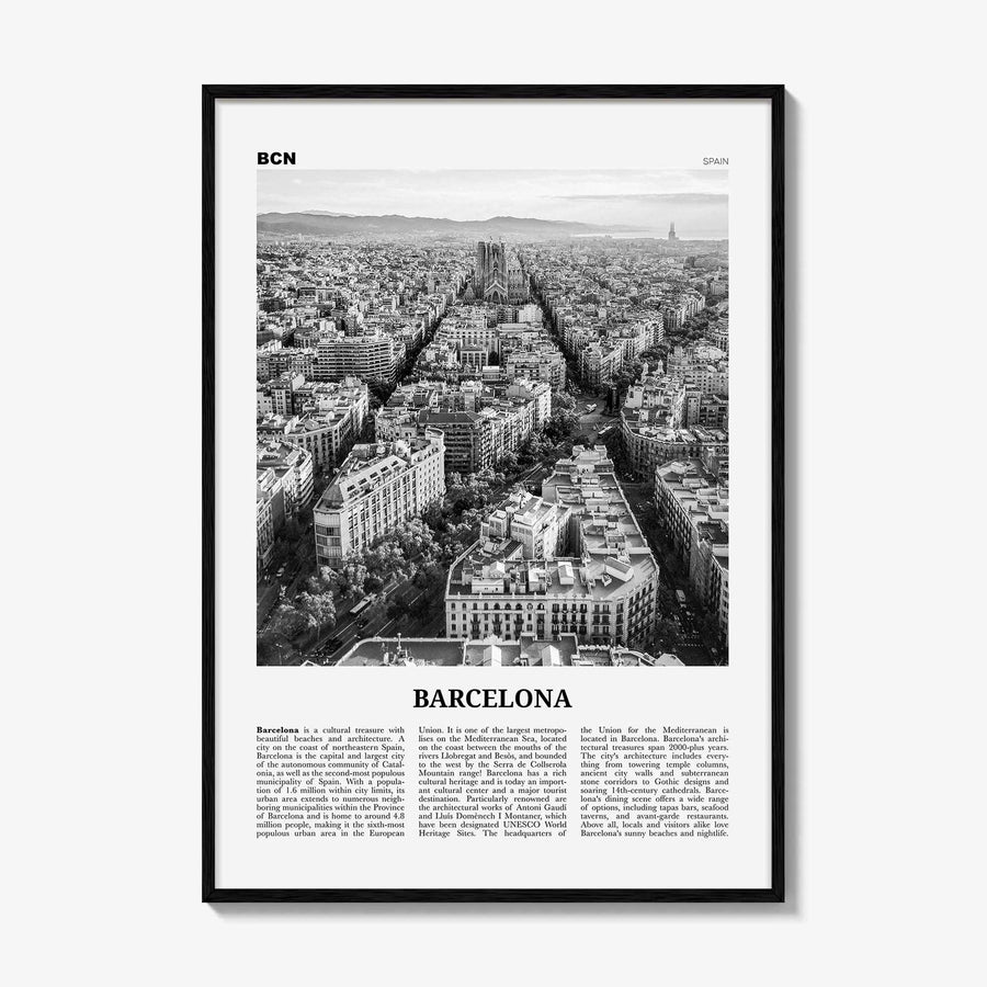 Barcelona Print Black and White No 1, Barcelona Wall Art, Barcelona Poster, Barcelona Photo, Barcelona Decor, Catalonia, Spain, España