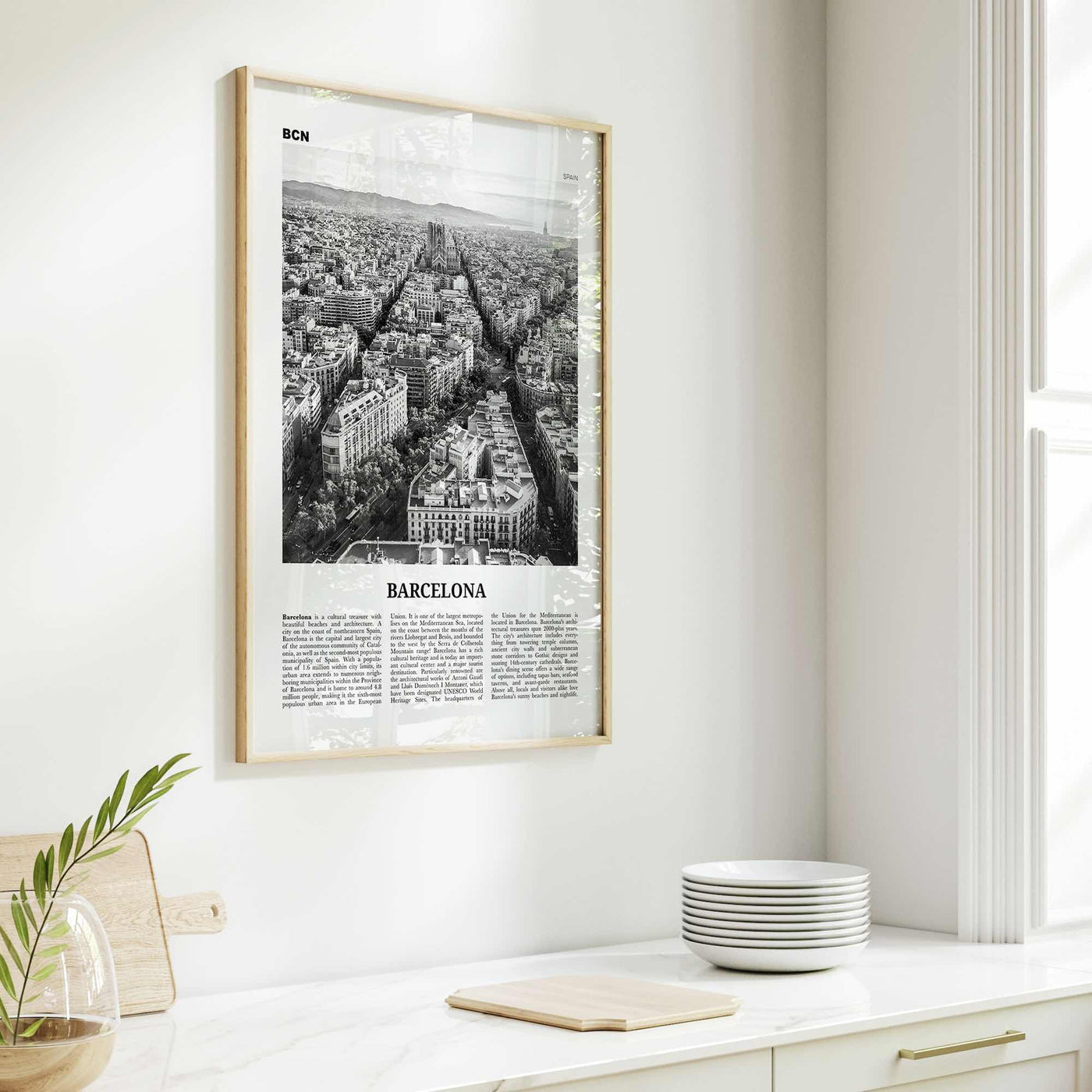 Barcelona Print Black and White No 1, Barcelona Wall Art, Barcelona Poster, Barcelona Photo, Barcelona Decor, Catalonia, Spain, España