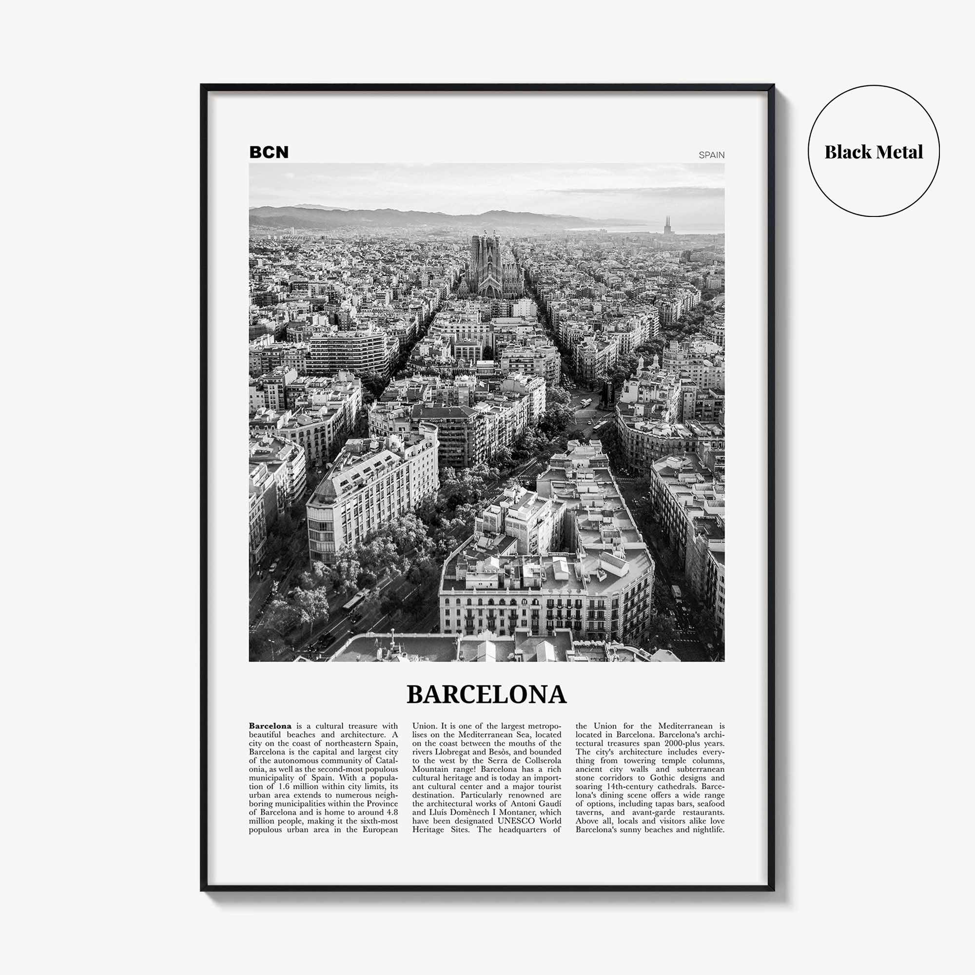 Barcelona Print Black and White No 1, Barcelona Wall Art, Barcelona Poster, Barcelona Photo, Barcelona Decor, Catalonia, Spain, España