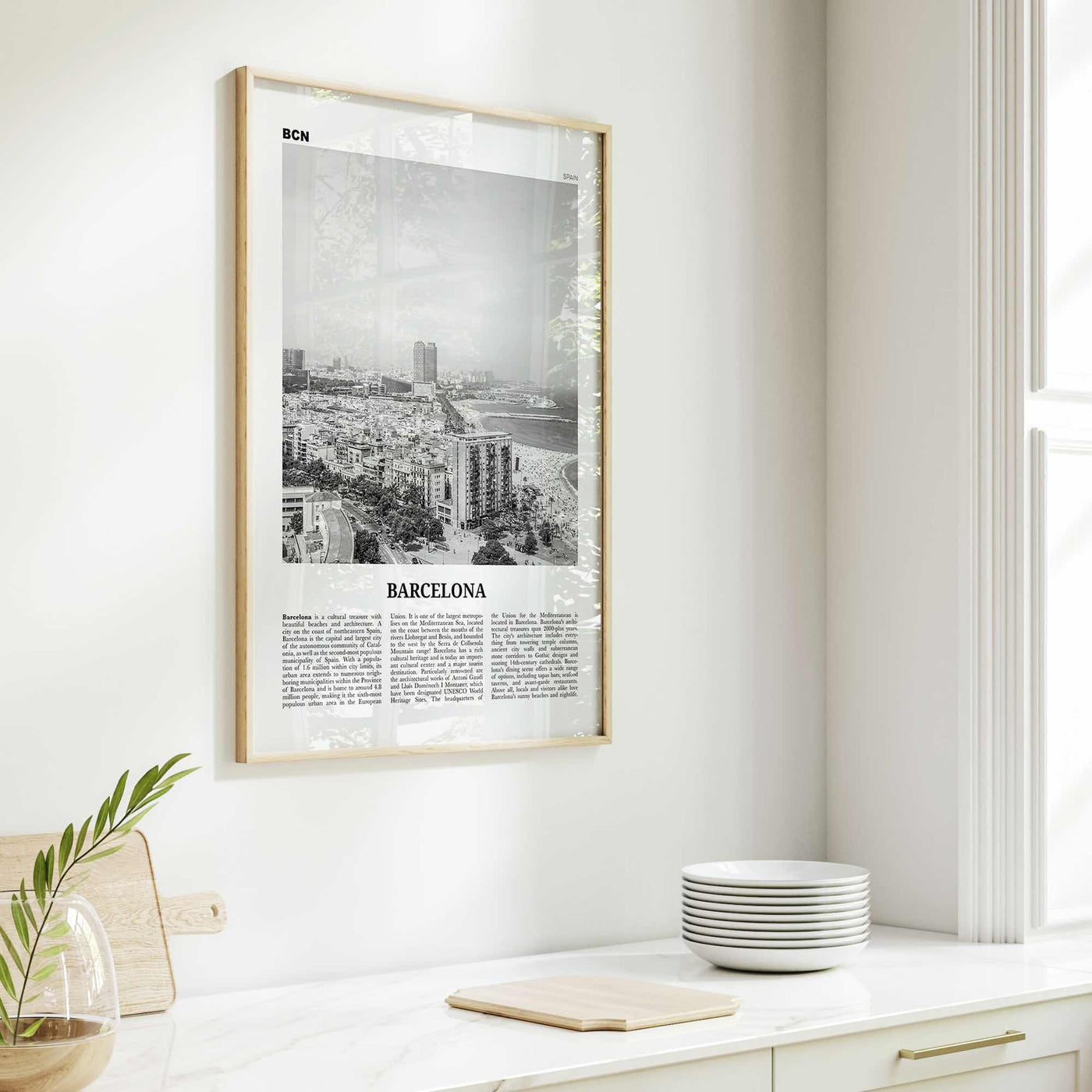 Barcelona Print Black and White No 2, Barcelona Wall Art, Barcelona Poster, Barcelona Photo, Barcelona Decor, Catalonia, Spain, España