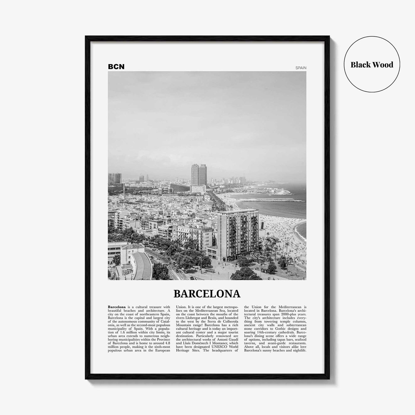 Barcelona Print Black and White No 2, Barcelona Wall Art, Barcelona Poster, Barcelona Photo, Barcelona Decor, Catalonia, Spain, España