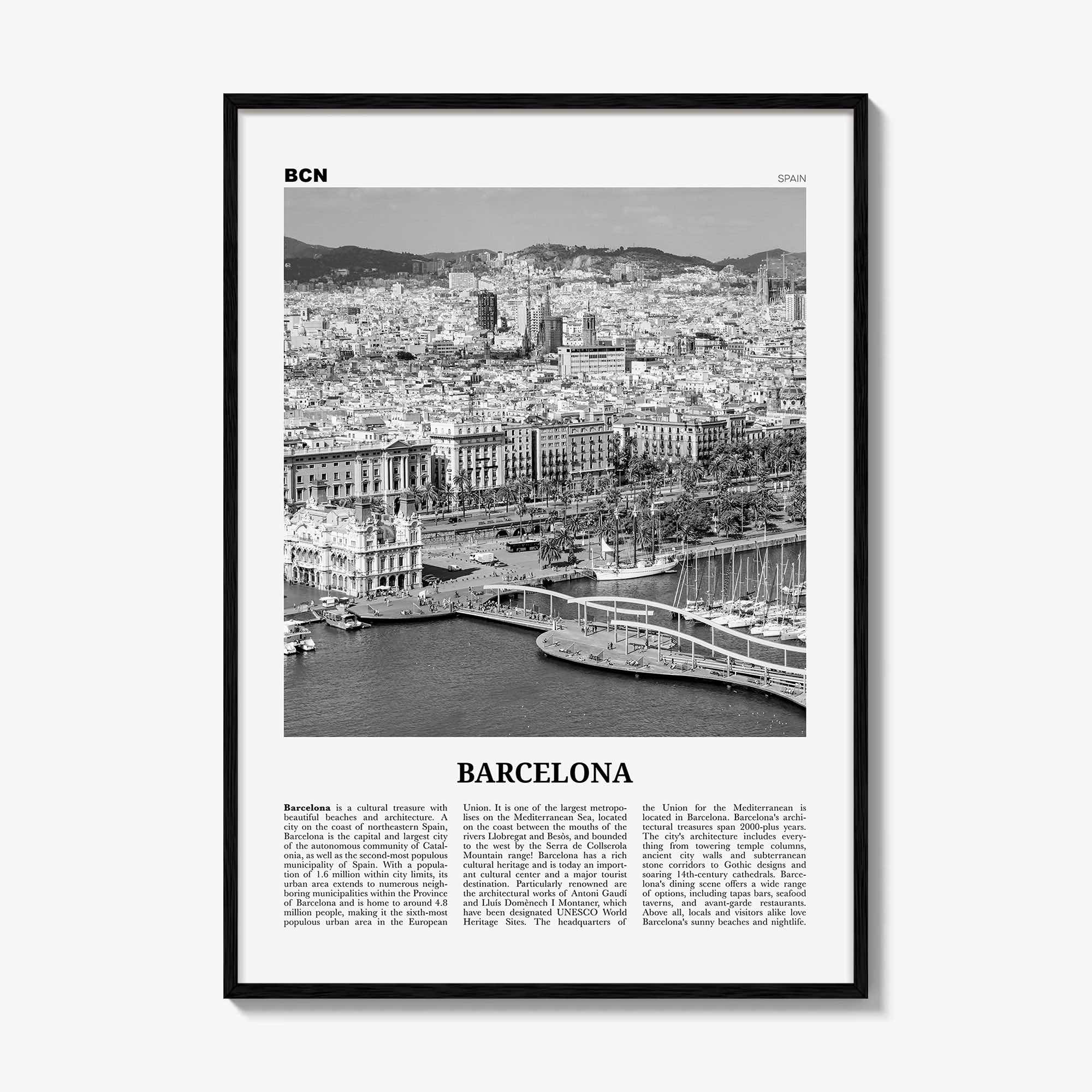 Barcelona Print Black and White No 3, Barcelona Wall Art, Barcelona Poster, Barcelona Photo, Barcelona Decor, Catalonia, Spain, España