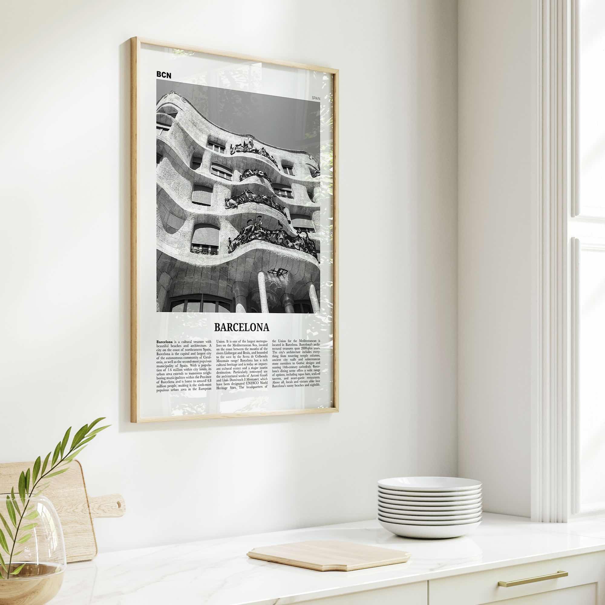 Barcelona Print Black and White No 5, Barcelona Wall Art, Barcelona Poster, Barcelona Photo, Barcelona Wall Décor, Barcelona Map, Spain