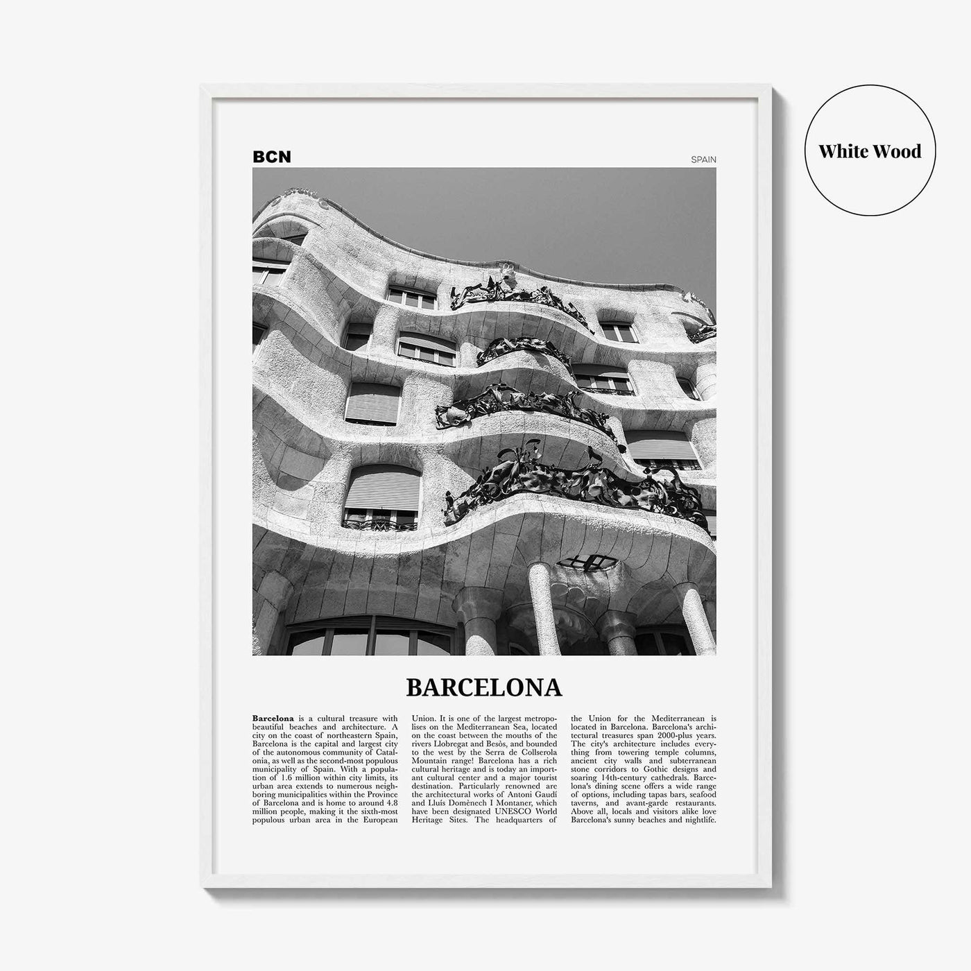 Barcelona Print Black and White No 5, Barcelona Wall Art, Barcelona Poster, Barcelona Photo, Barcelona Wall Décor, Barcelona Map, Spain