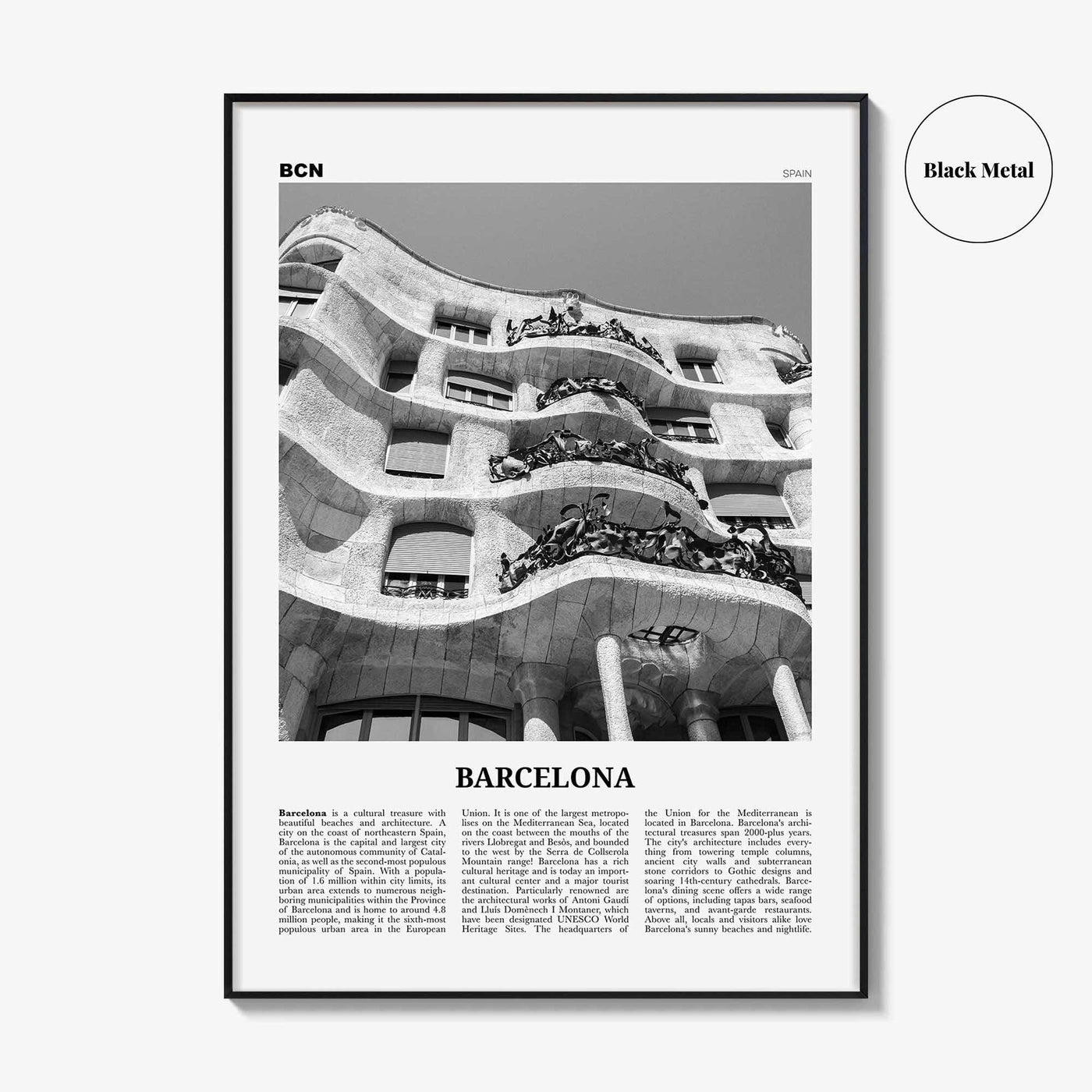 Barcelona Print Black and White No 5, Barcelona Wall Art, Barcelona Poster, Barcelona Photo, Barcelona Wall Décor, Barcelona Map, Spain