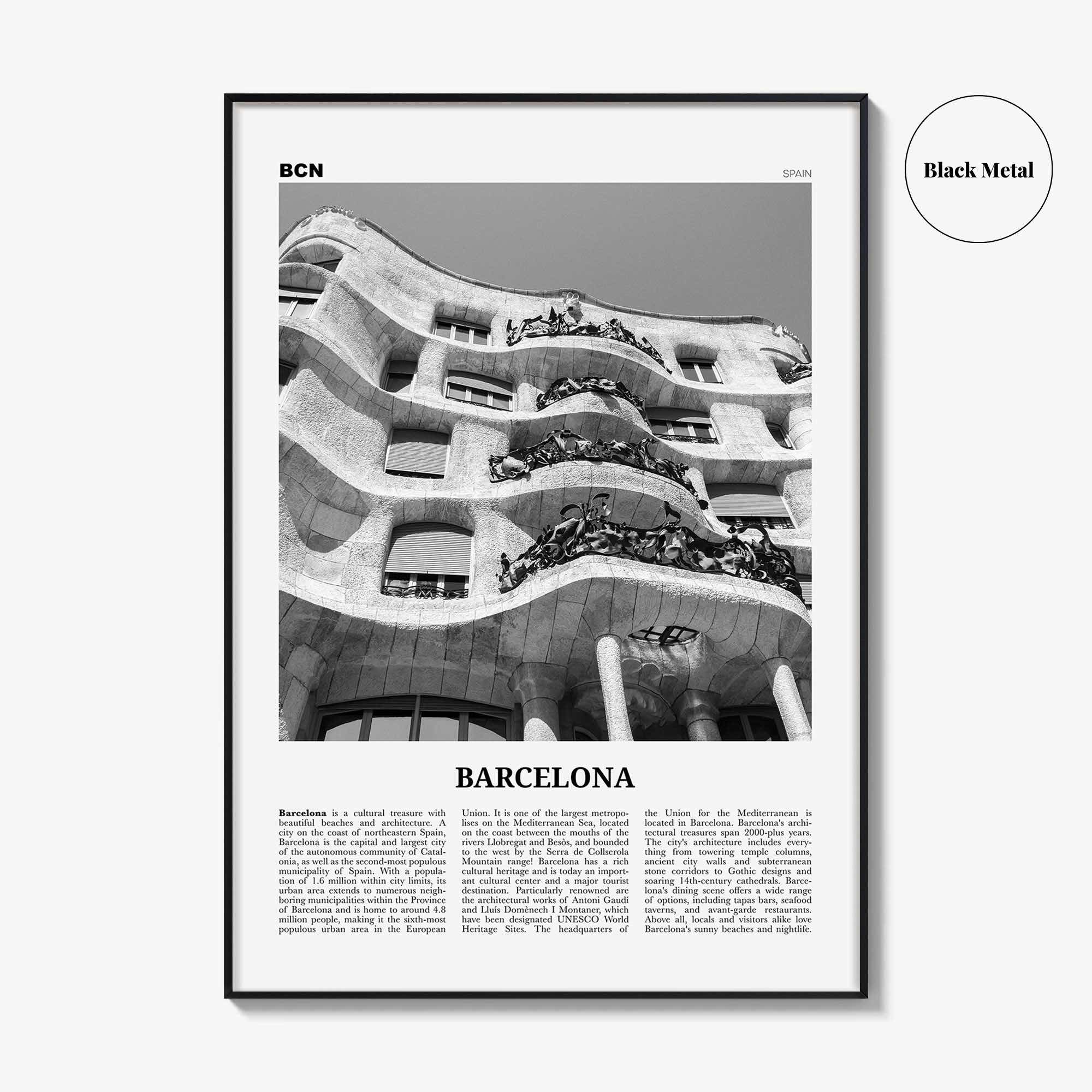 Barcelona Print Black and White No 5, Barcelona Wall Art, Barcelona Poster, Barcelona Photo, Barcelona Wall Décor, Barcelona Map, Spain