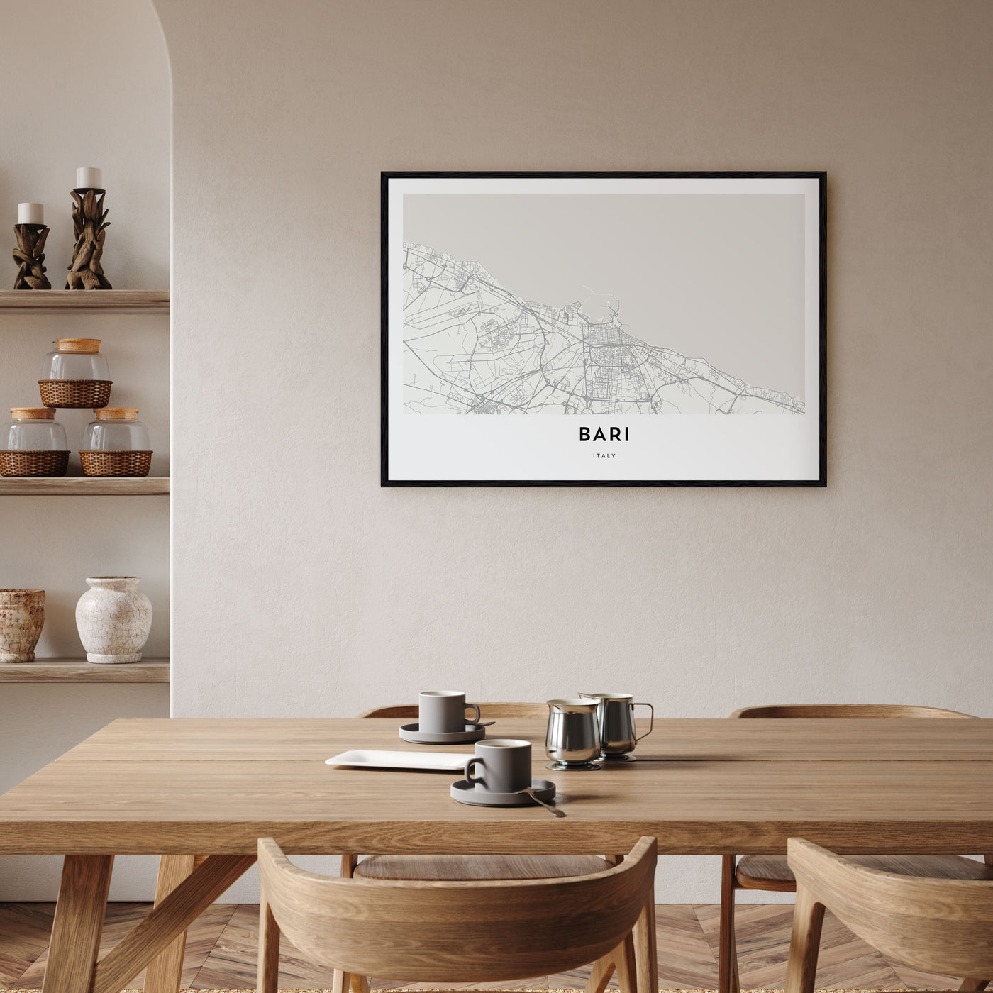 Bari Map Landscape Poster