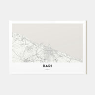 Bari Map Landscape Poster