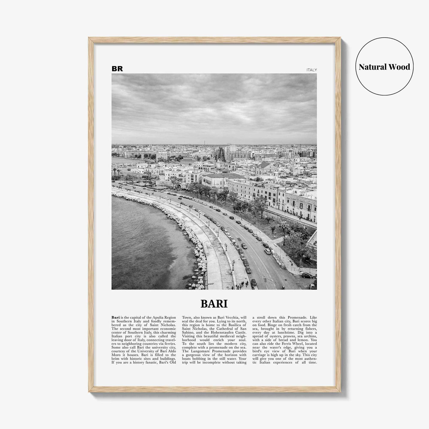 Bari Print Black and White, Bari Wall Art, Bari Poster, Bari Photo, Bari Wall Décor, Italia, Italy, Apulia, Bare, Varion