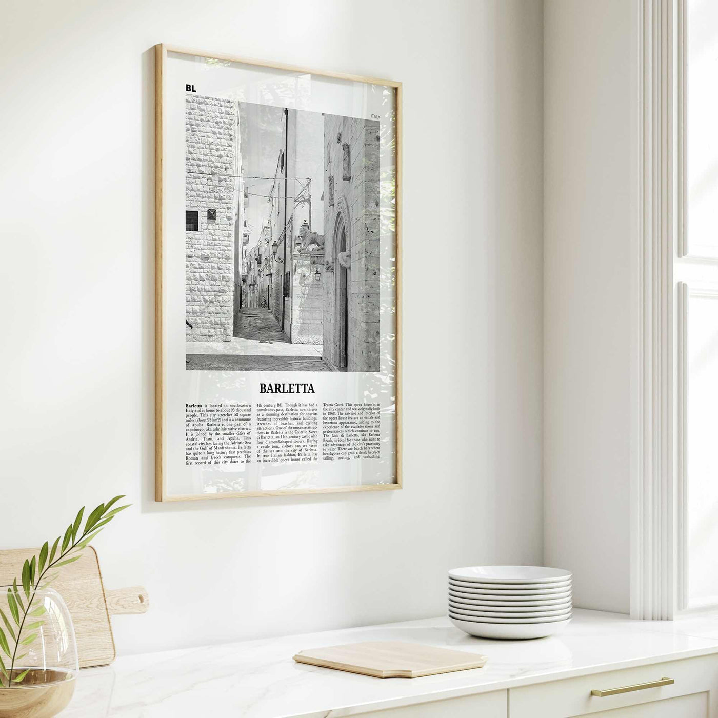 Barletta Print Black and White, Barletta Wall Art, Barletta Poster, Barletta Photo, Barletta Wall Décor, Barletta Map, Italy