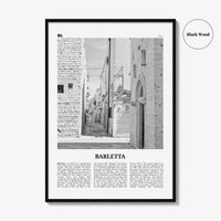 Barletta Print Black and White, Barletta Wall Art, Barletta Poster, Barletta Photo, Barletta Wall Décor, Barletta Map, Italy