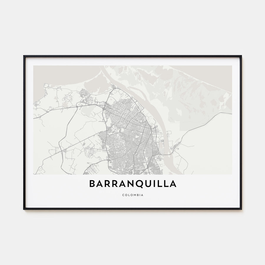 Barranquilla Map Landscape Poster