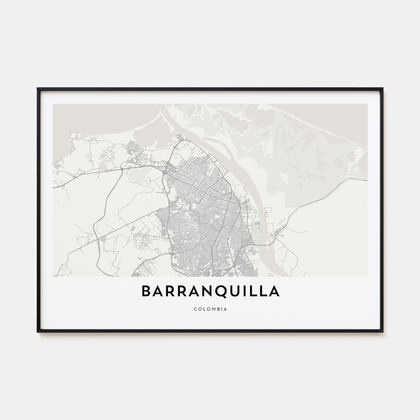 Barranquilla Map Landscape Poster