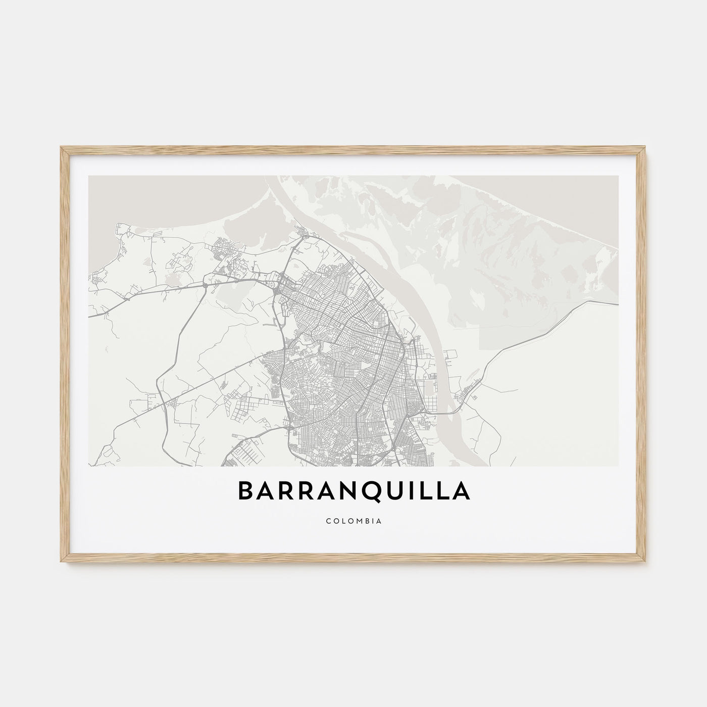 Barranquilla Map Landscape Poster