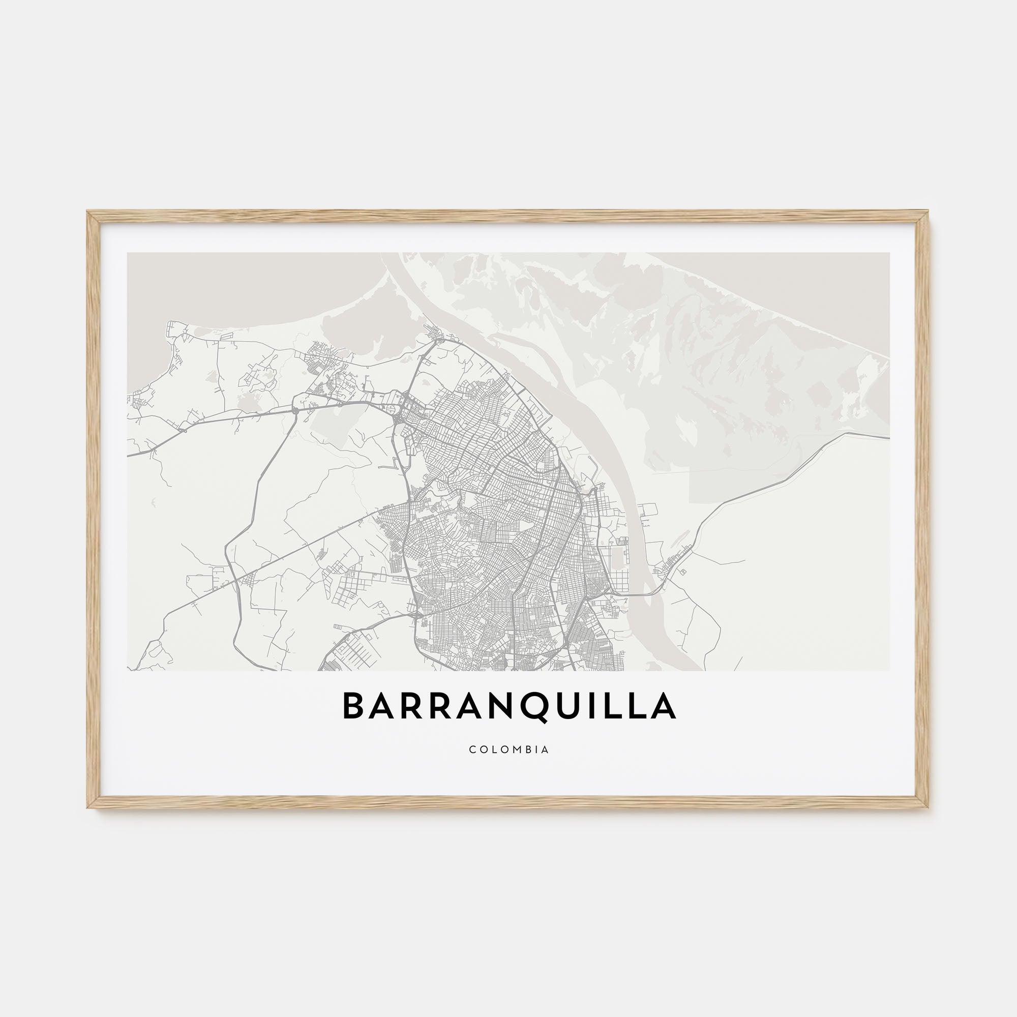 Barranquilla Map Landscape Poster