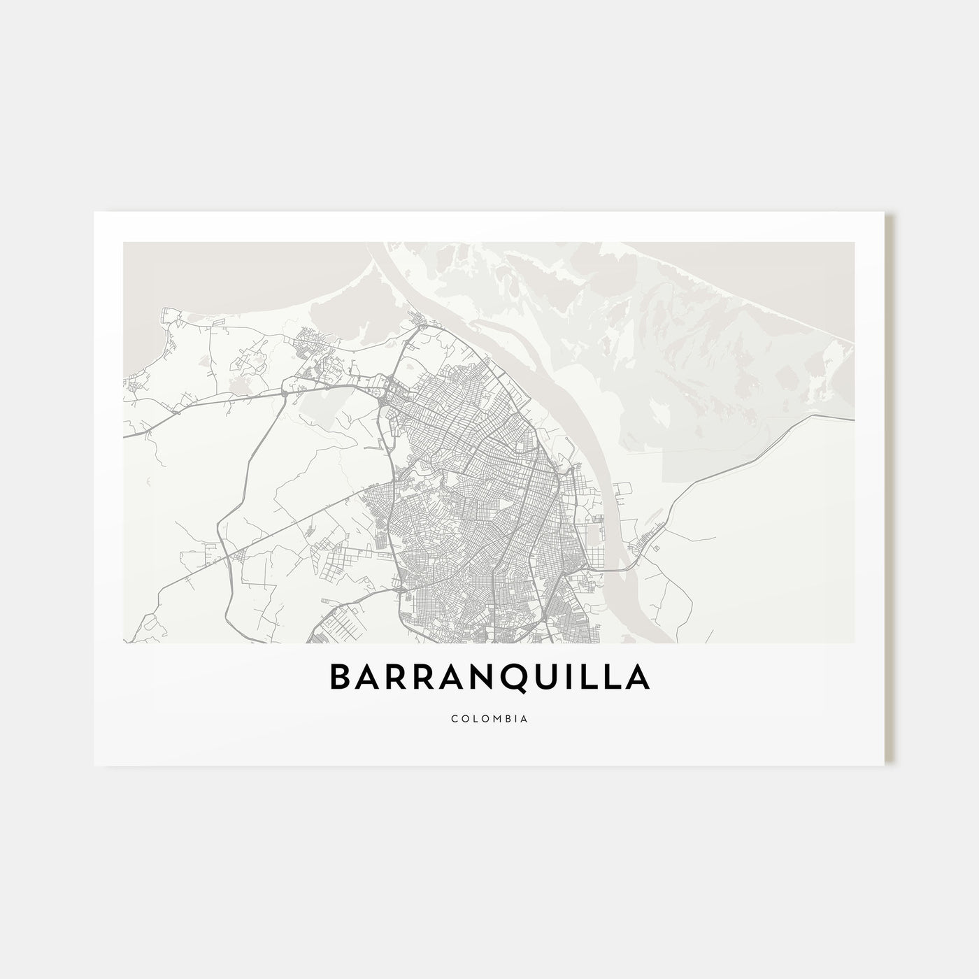 Barranquilla Map Landscape Poster