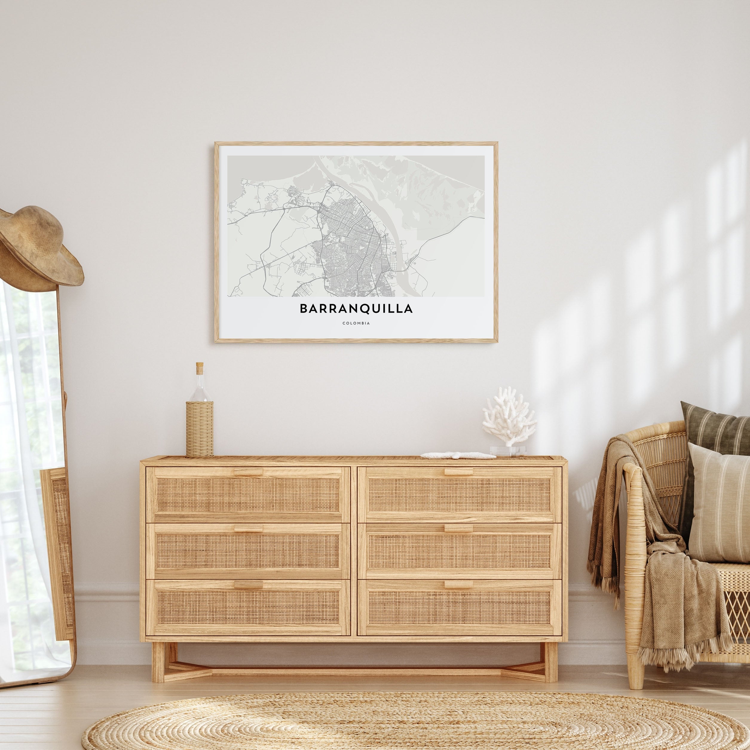 Barranquilla Map Landscape Poster