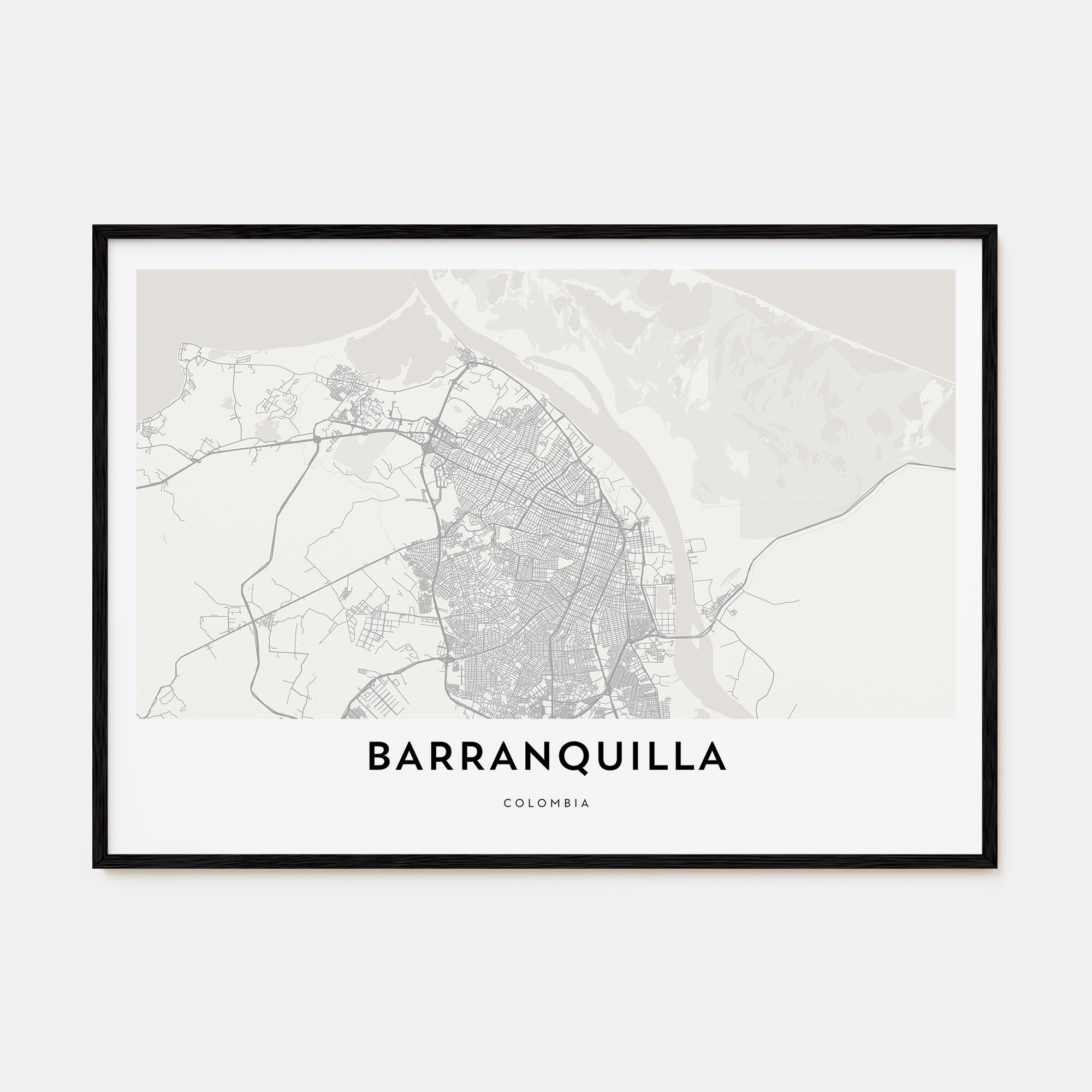 Barranquilla Map Landscape Poster