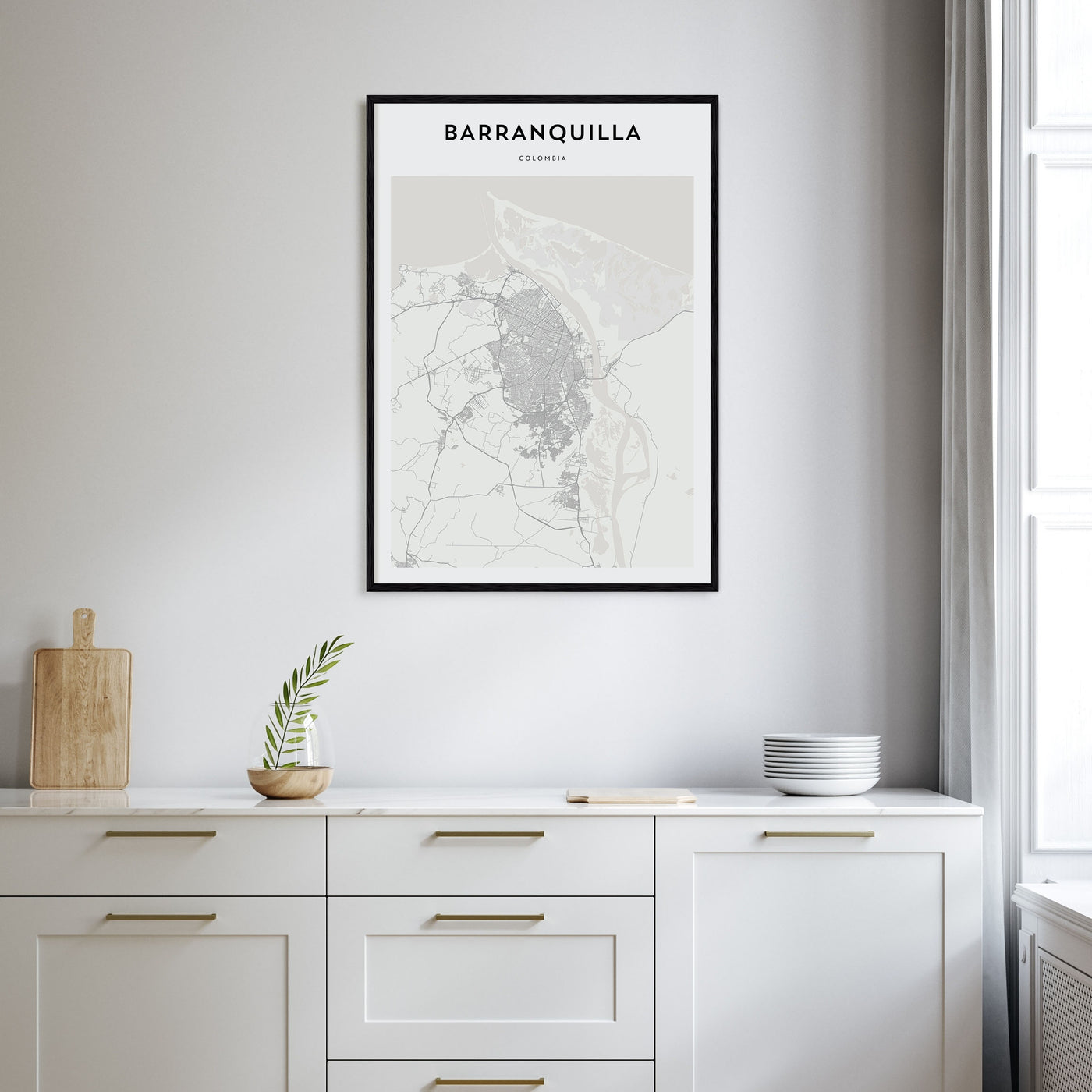 Barranquilla Map Portrait Poster