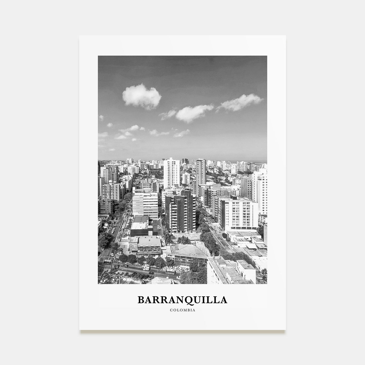 Barranquilla Portrait B&W Poster