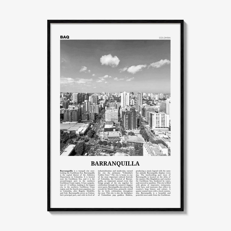 Barranquilla Print Black and White, Barranquilla Wall Art, Barranquilla Poster, Barranquilla Photo, Colombia, Atlántico, South America