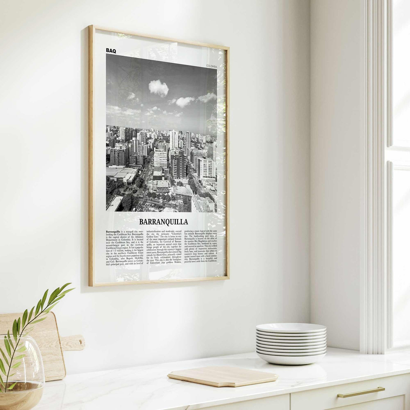 Barranquilla Print Black and White, Barranquilla Wall Art, Barranquilla Poster, Barranquilla Photo, Colombia, Atlántico, South America