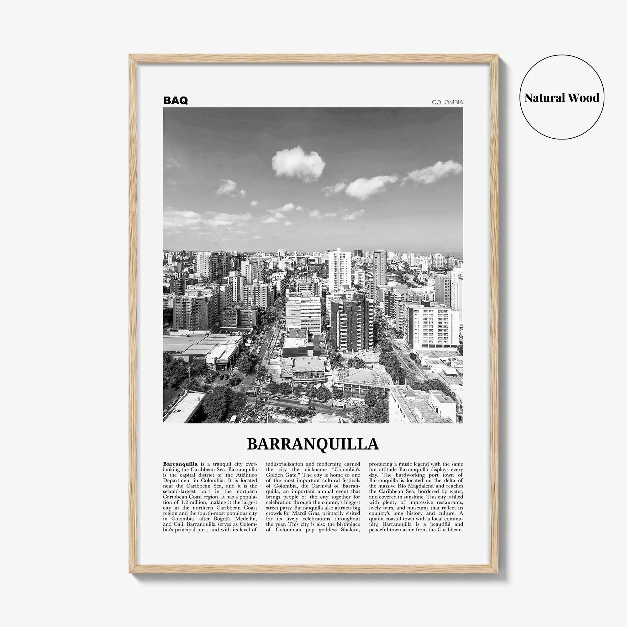 Barranquilla Print Black and White, Barranquilla Wall Art, Barranquilla Poster, Barranquilla Photo, Colombia, Atlántico, South America