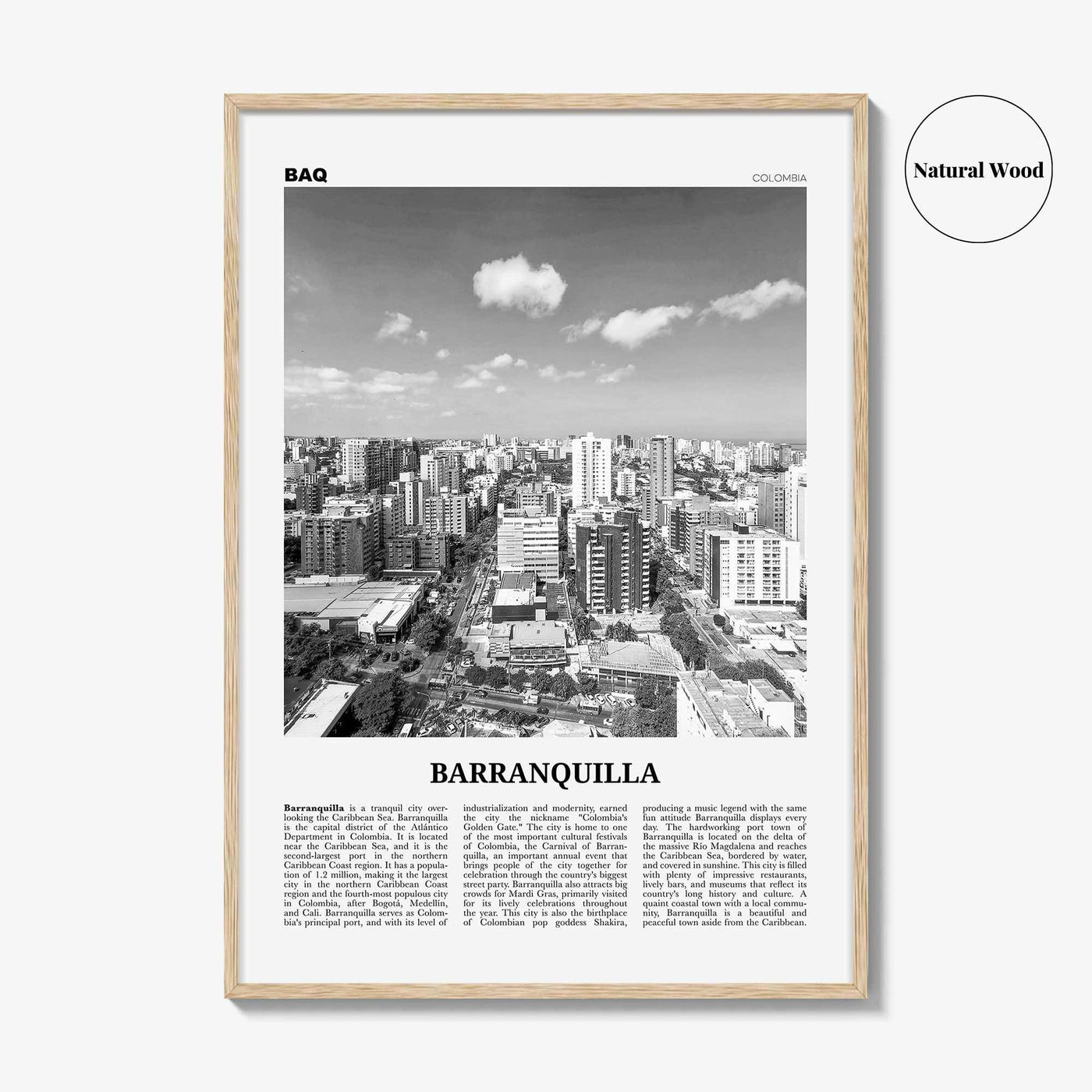 Barranquilla Print Black and White, Barranquilla Wall Art, Barranquilla Poster, Barranquilla Photo, Colombia, Atlántico, South America