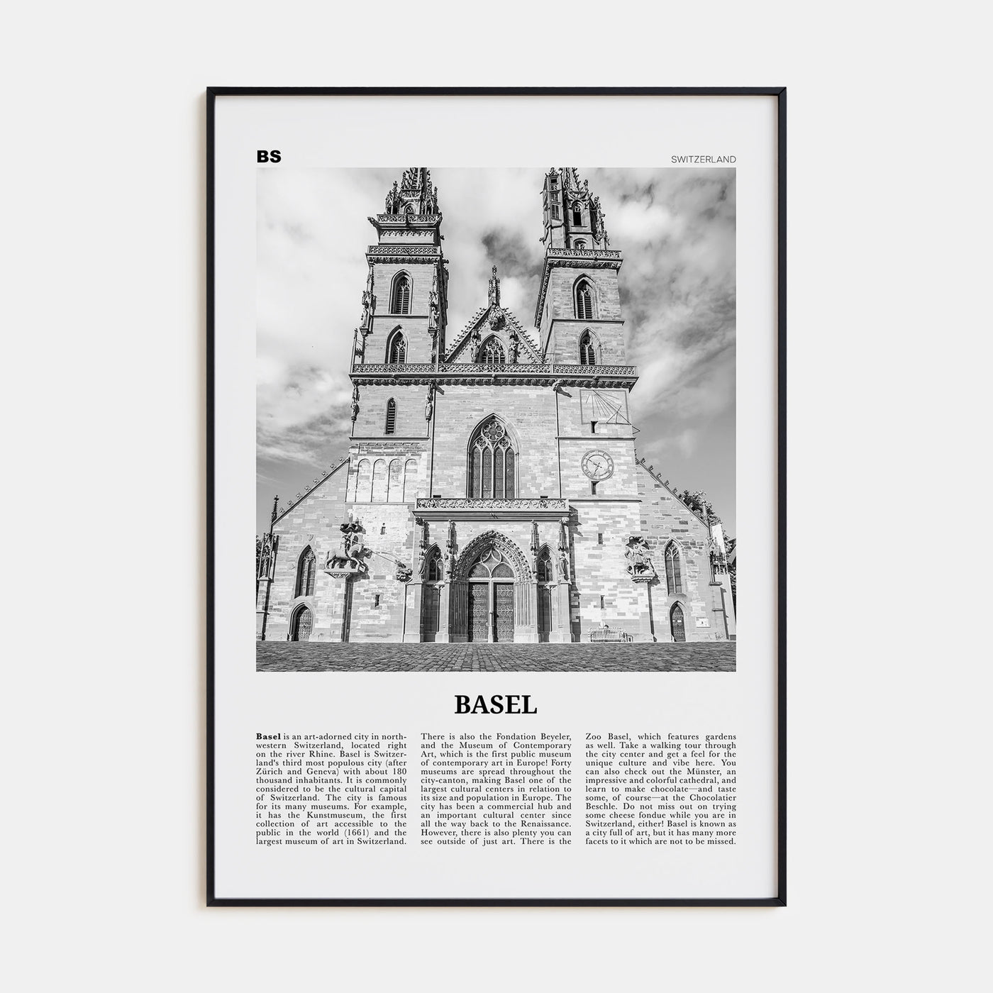 Basel Travel B&W No 2 Poster