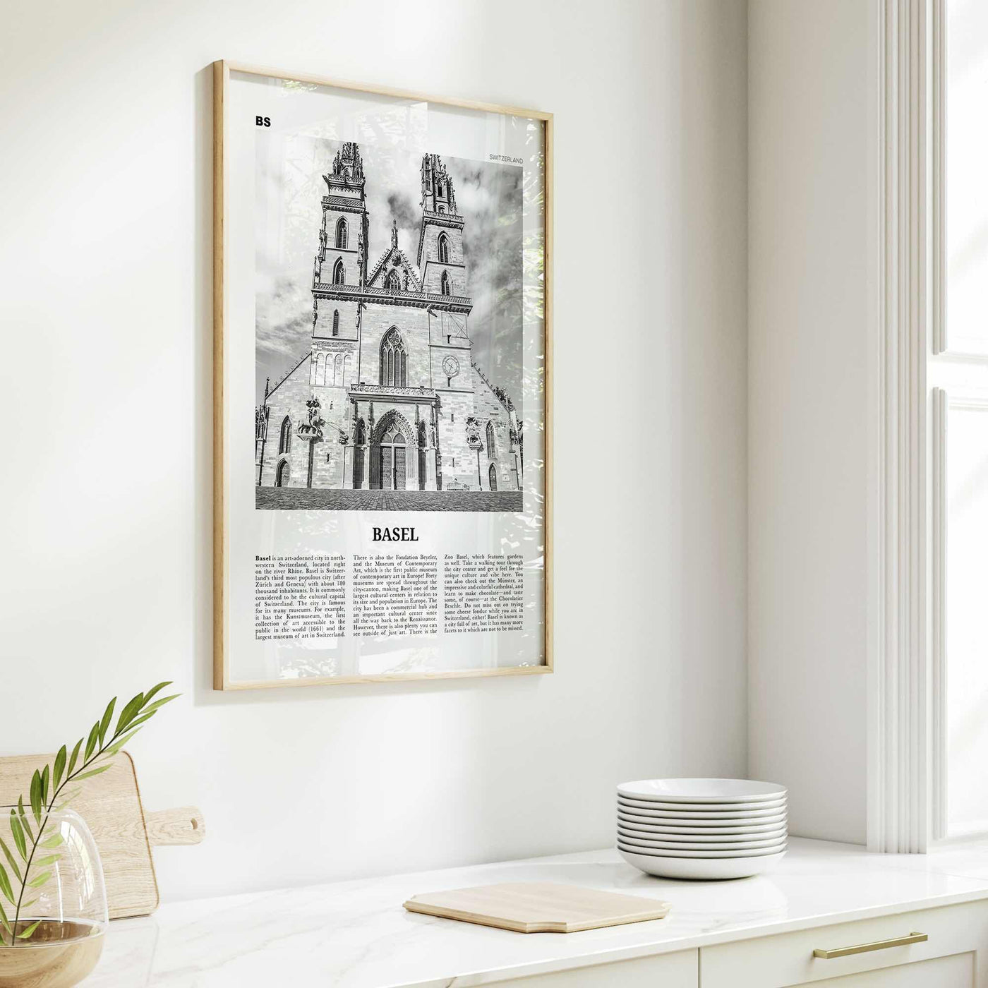 Basel Print Black and White No 2, Basel Wall Art, Basel Poster, Basel Photo, Basel Wall Décor, Basel Map, Switzerland