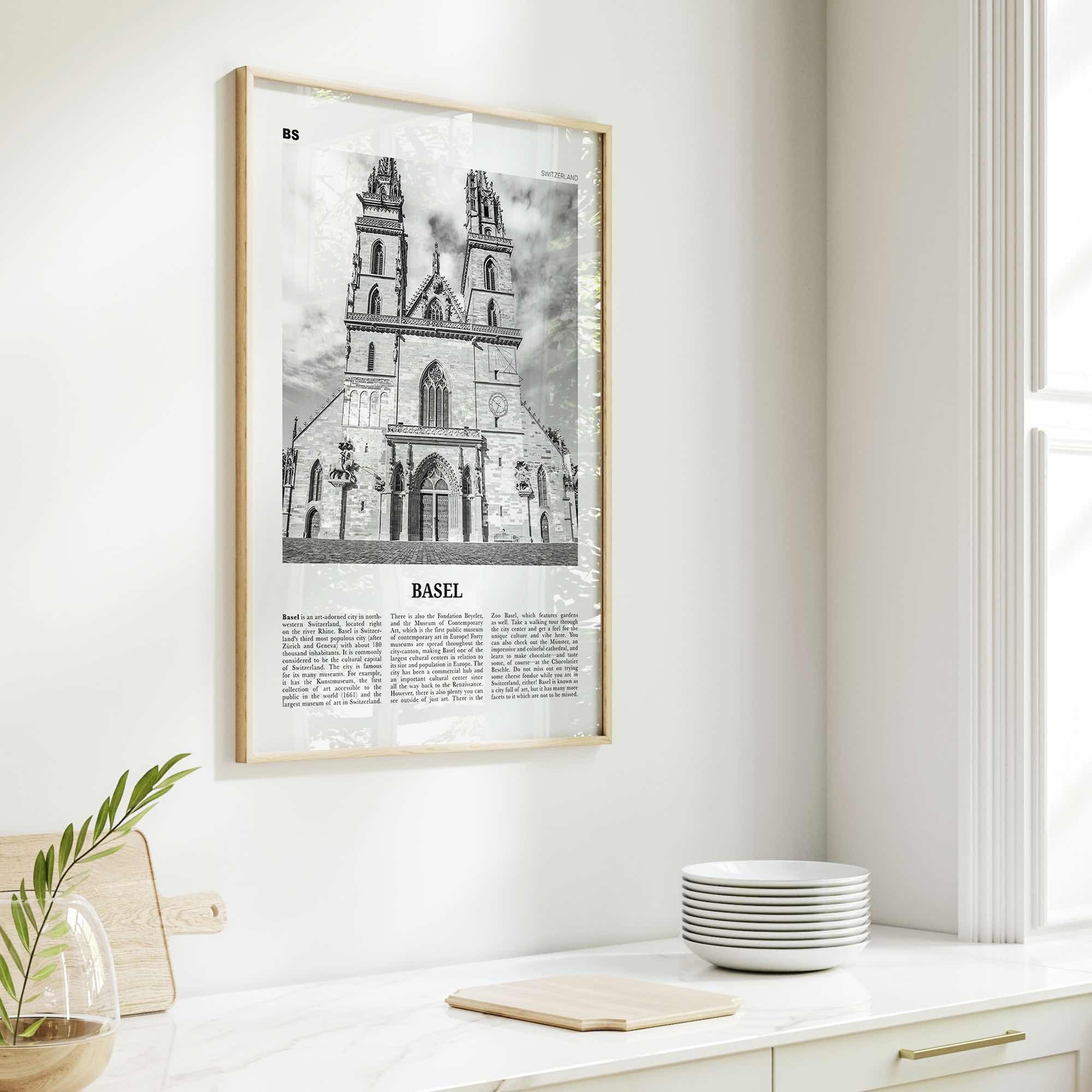 Basel Print Black and White No 2, Basel Wall Art, Basel Poster, Basel Photo, Basel Wall Décor, Basel Map, Switzerland